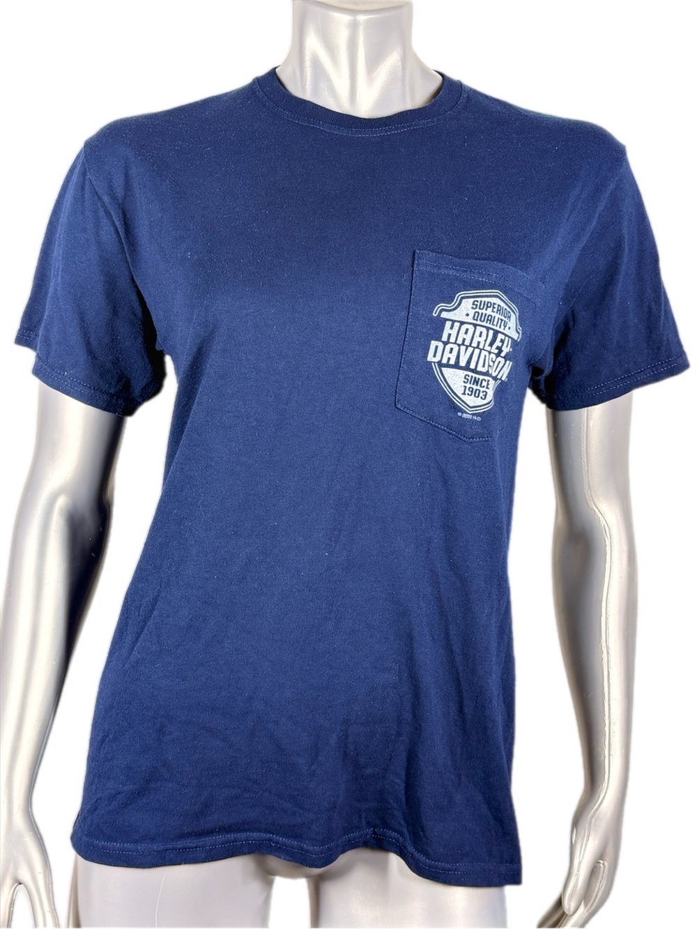 Harley-Davidson | Navy Short Sleeve Pocket Tee White Logo OBX Outer Banks NC
